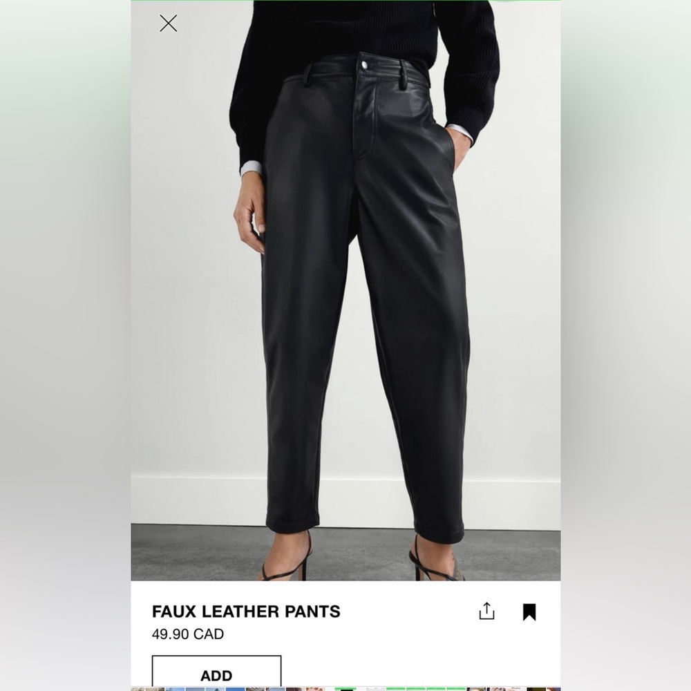 Faux Leather Mom Fit Zara Pants